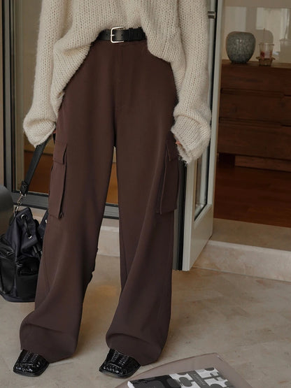 High Waist Cargo Wide Leg Cargo Pant